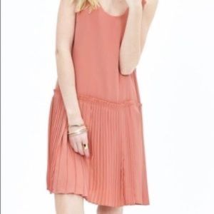 NWT Banana Republic Peach Pleated Drop Waist Dress